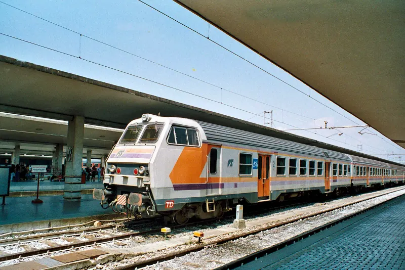 A regional train at a platform of Firenze Santa Maria Novella