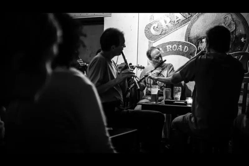 A traditional music session in a Galway pub