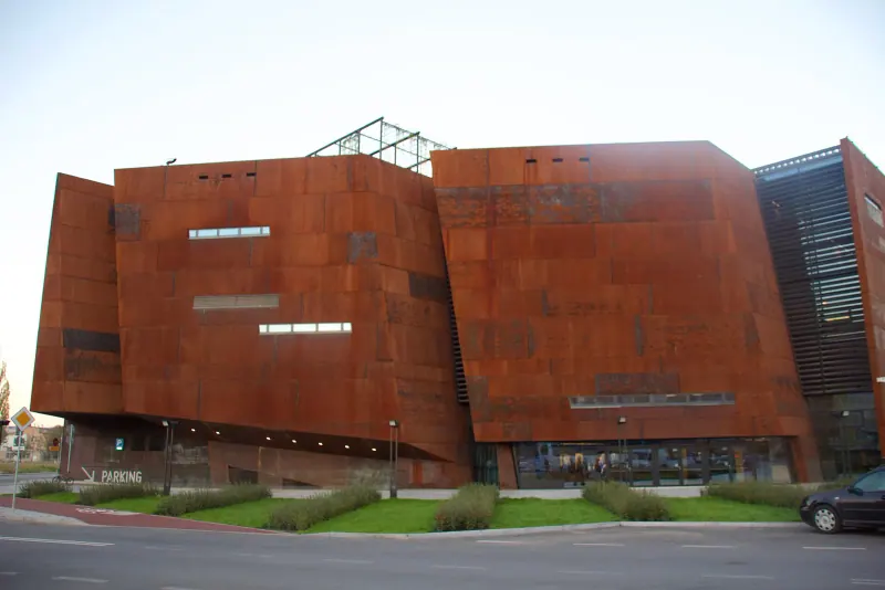 Rusted steel facade of the European Solidarity Centre, Gdansk