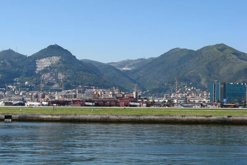 The runway at Genoa Cristoforo Colombo airport