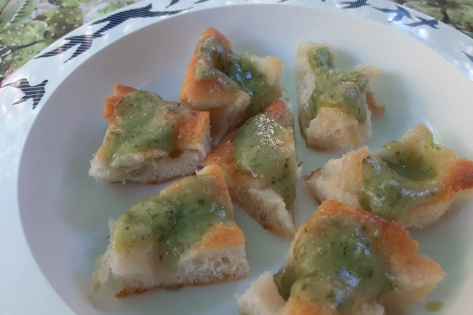 Pasta with pesto on a plate in Genoa