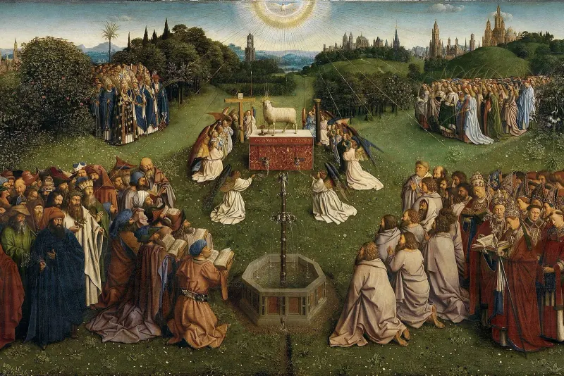 The Adoration of the Mystic Lamb panel of the Ghent Altarpiece