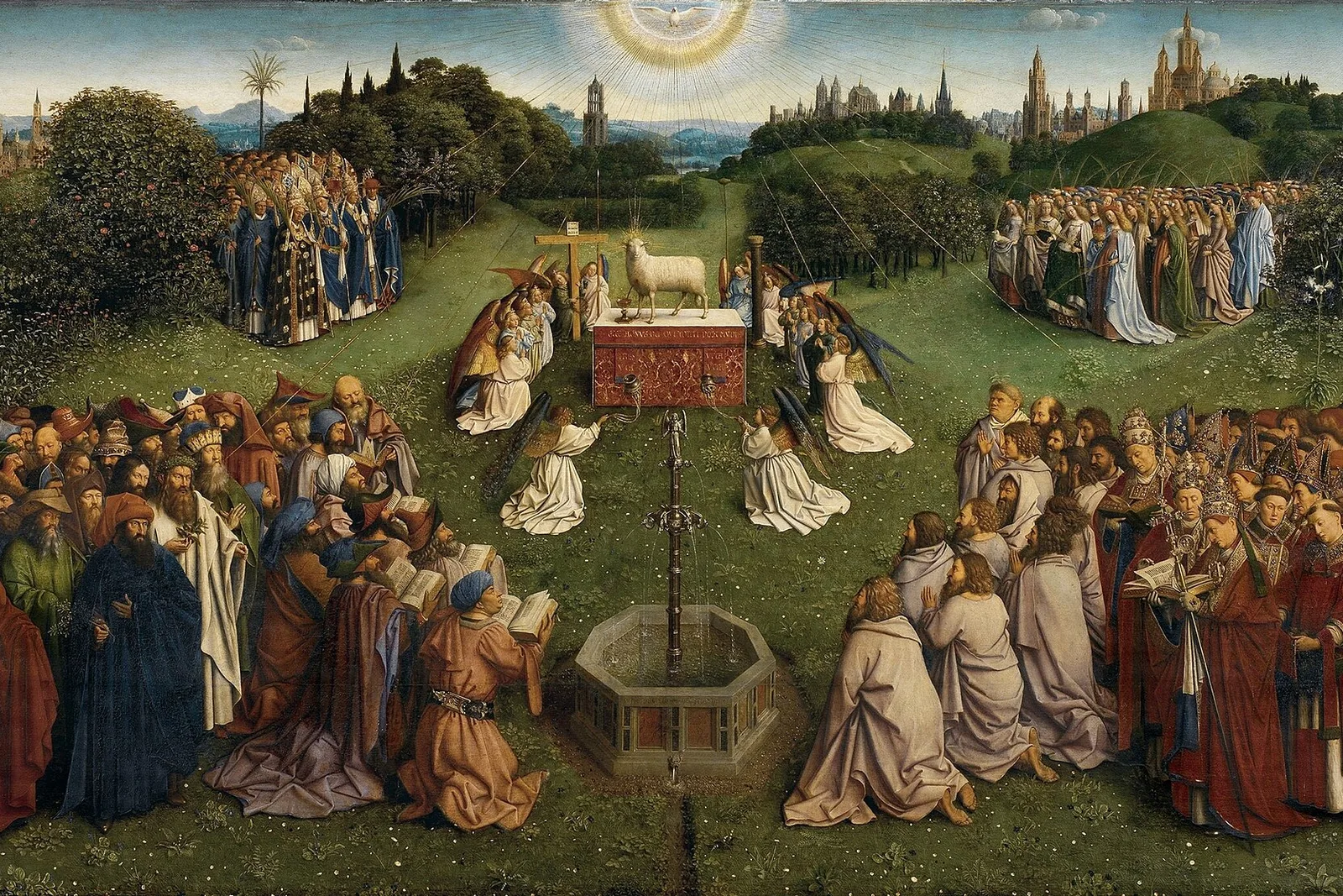 The Adoration of the Mystic Lamb panel of the Ghent Altarpiece