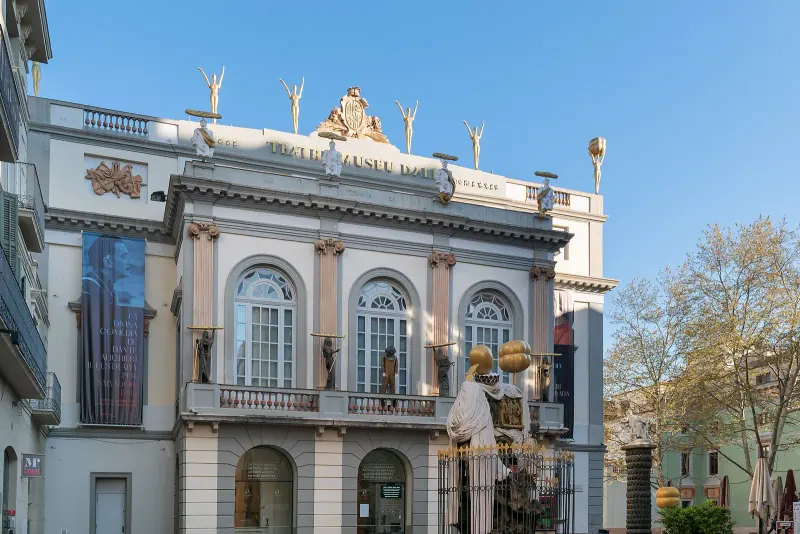 The red walls and egg-topped dome of the Dali Theatre-Museum in Figueres