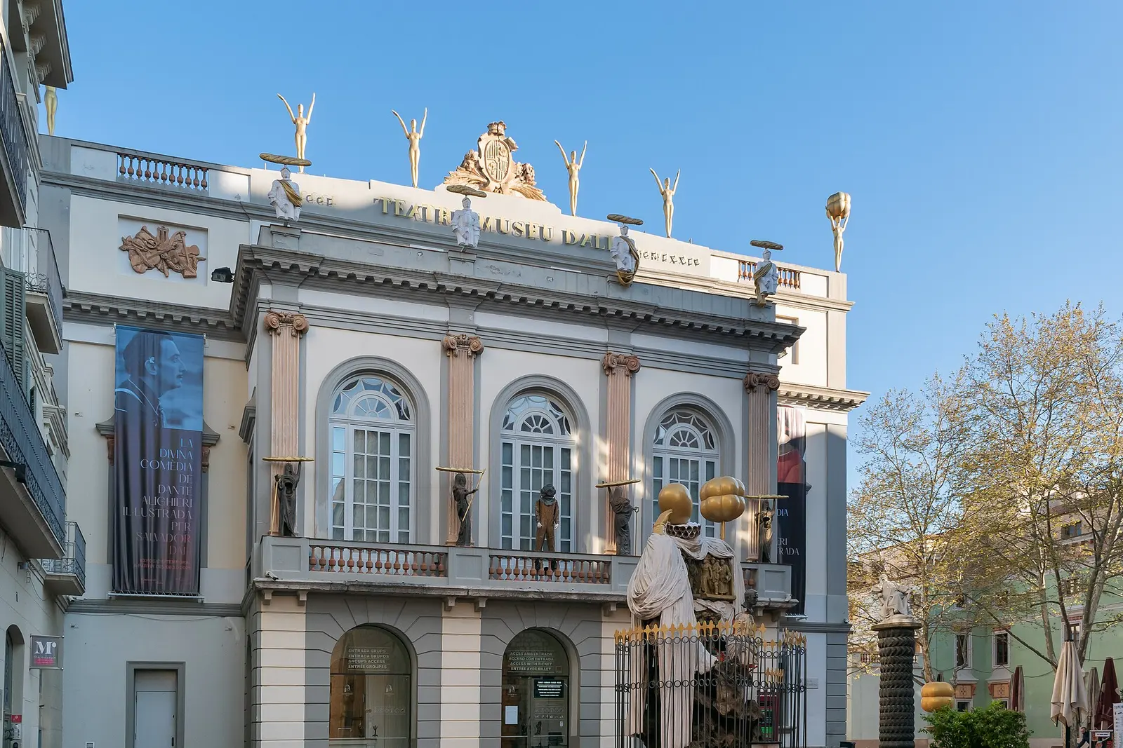 The red walls and egg-topped dome of the Dali Theatre-Museum in Figueres