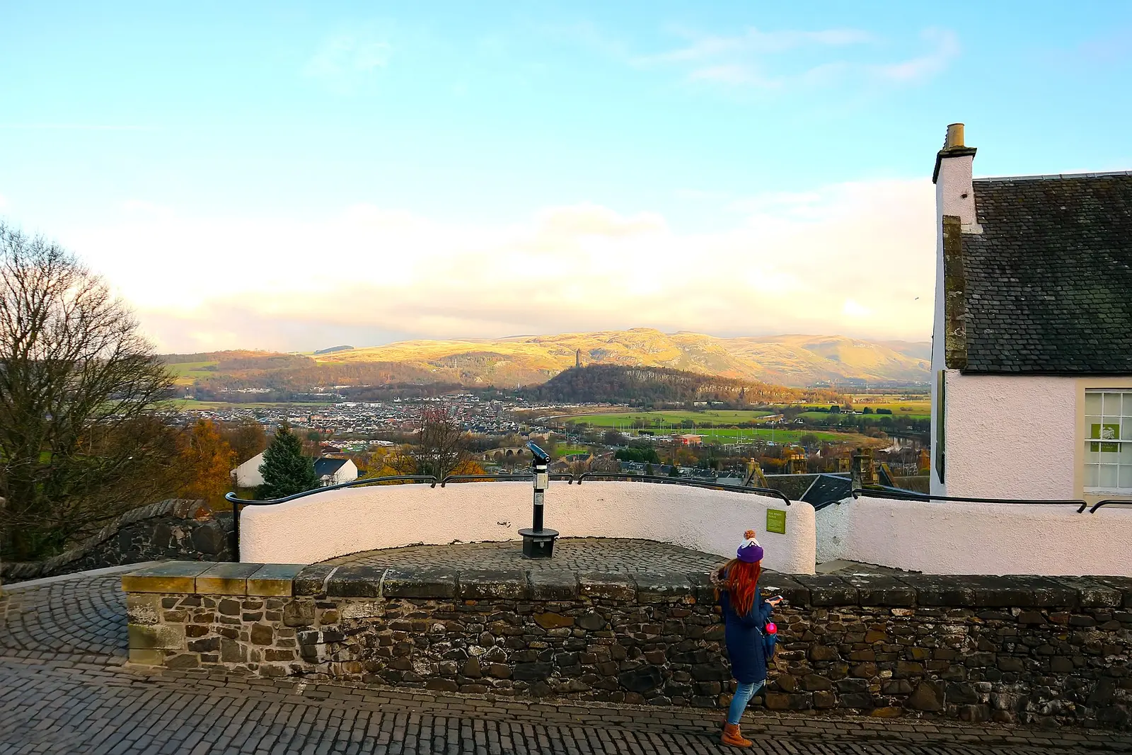 Stirling Castle on its volcanic crag at dusk