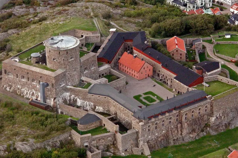 Aerial view of Carlsten fortress on Marstrand island