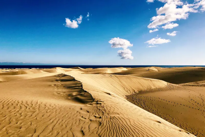 The Maspalomas dune field on Gran Canaria's south coast