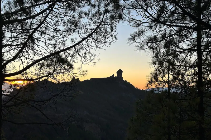 Roque Nublo rising above the Tejeda ravine, Gran Canaria