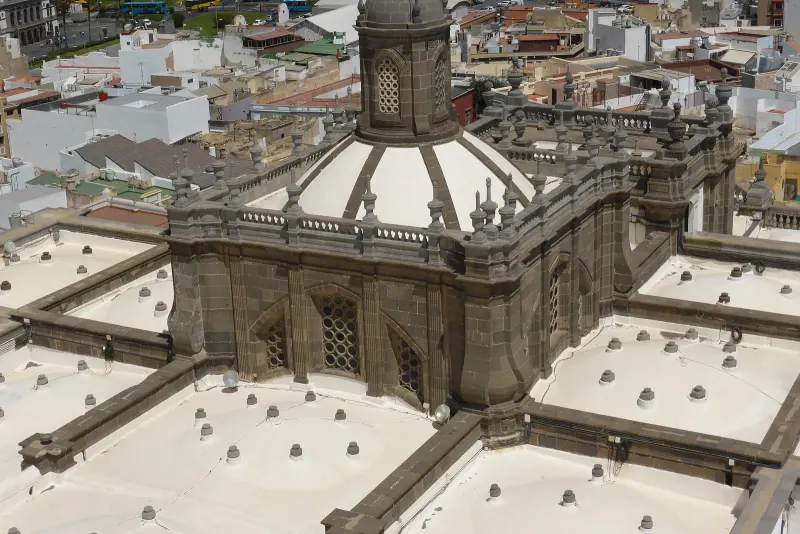 The dome of Santa Ana cathedral in Vegueta, Las Palmas