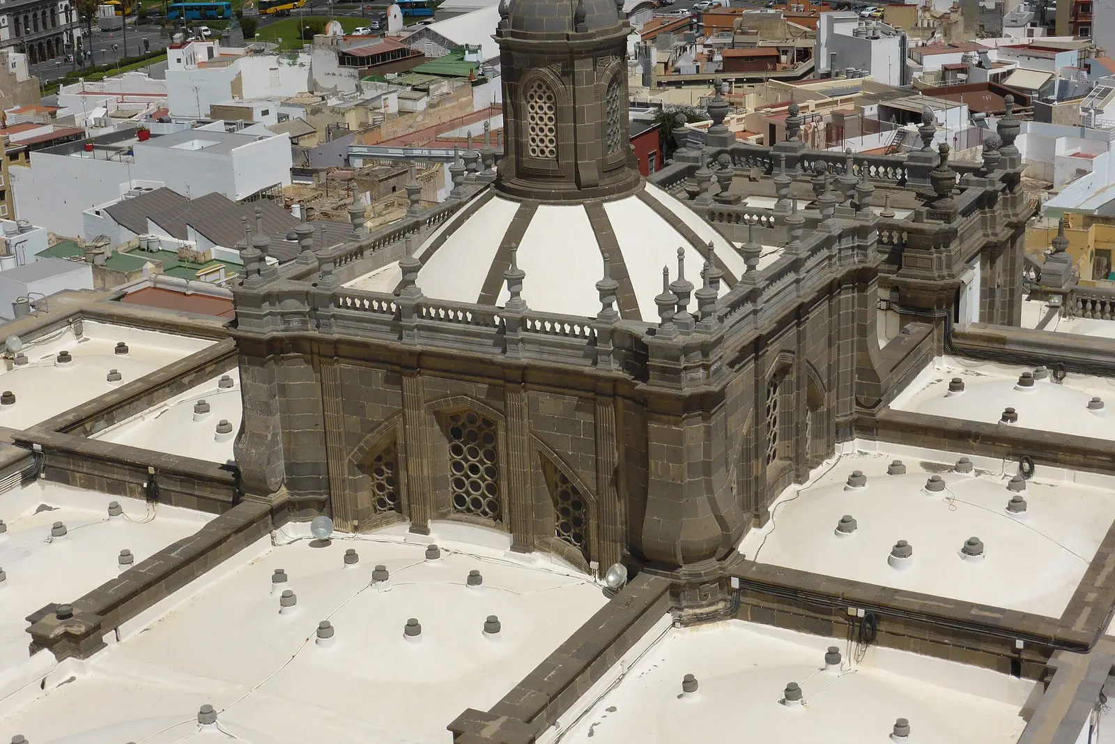The dome of Santa Ana cathedral in Vegueta, Las Palmas