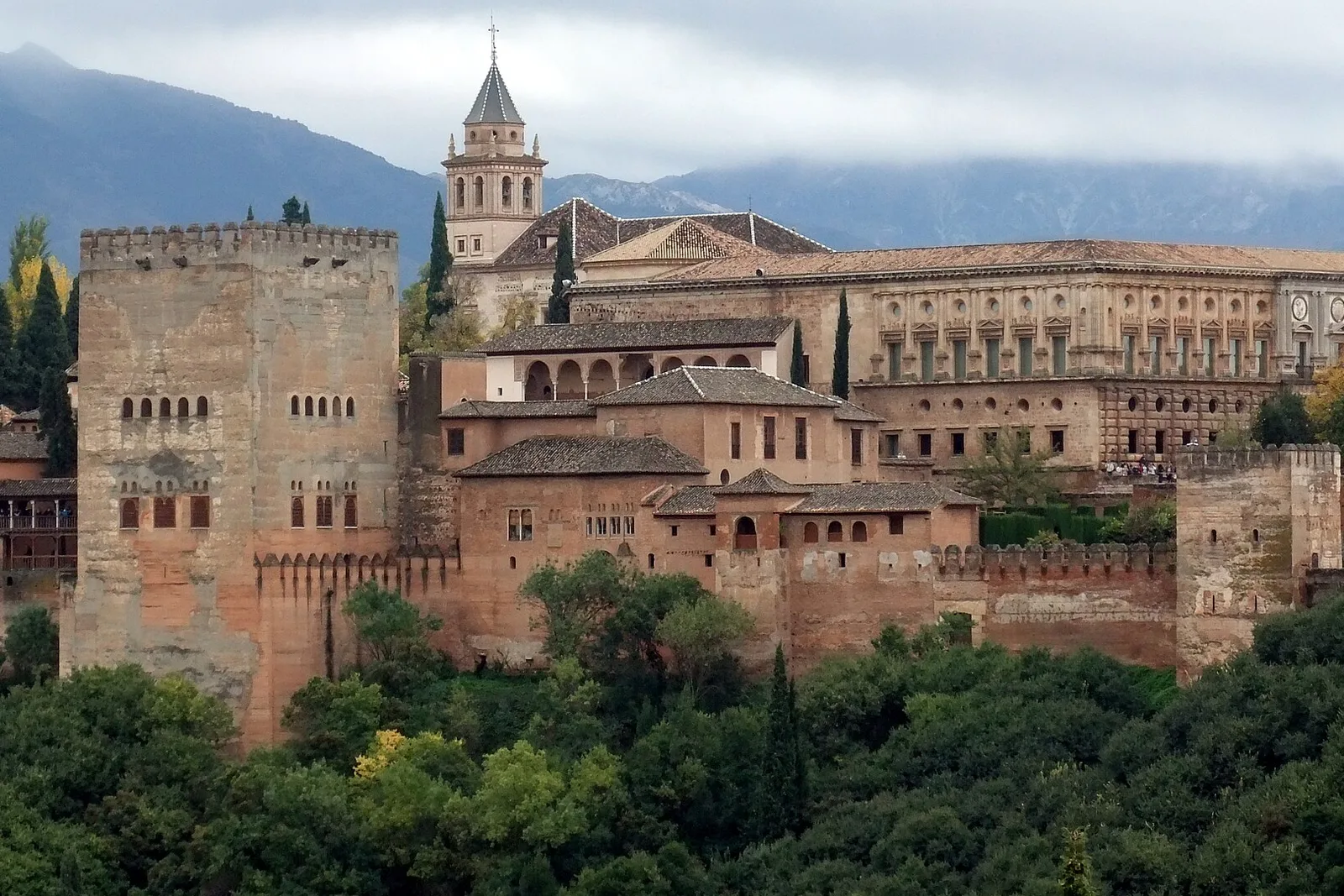 The Alhambra palace walls above Granada
