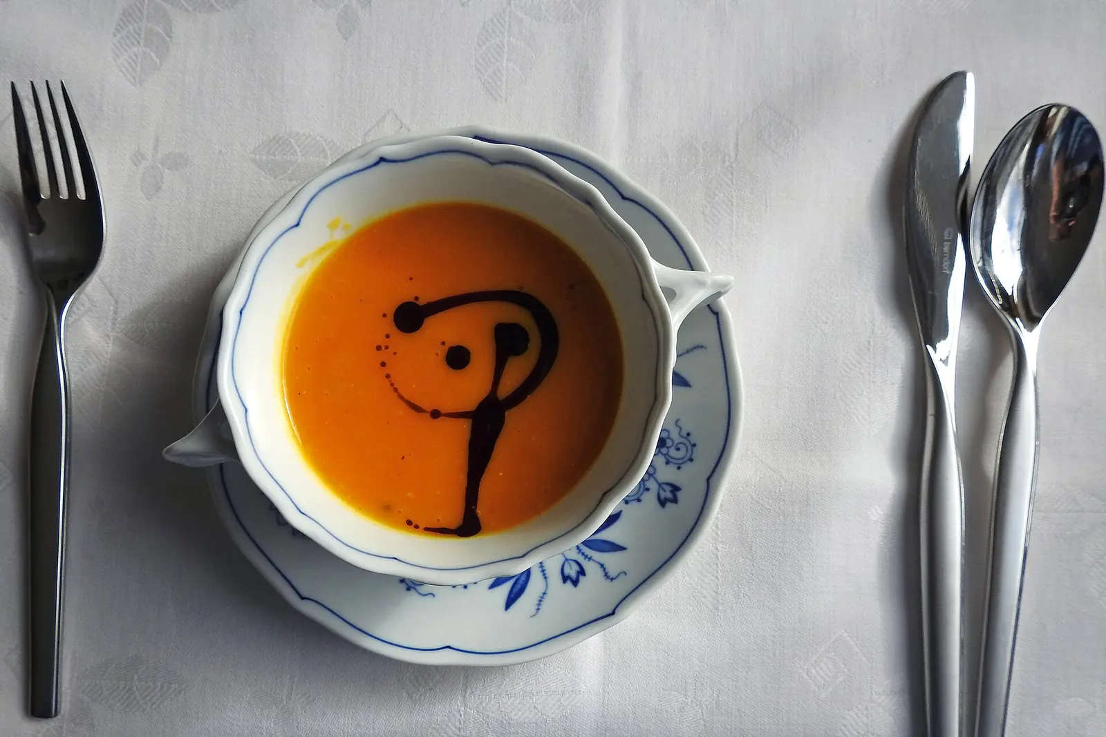 Pumpkin soup with Styrian seed oil in Graz