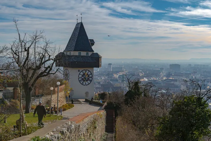 Graz's clock tower on the Schlossberg