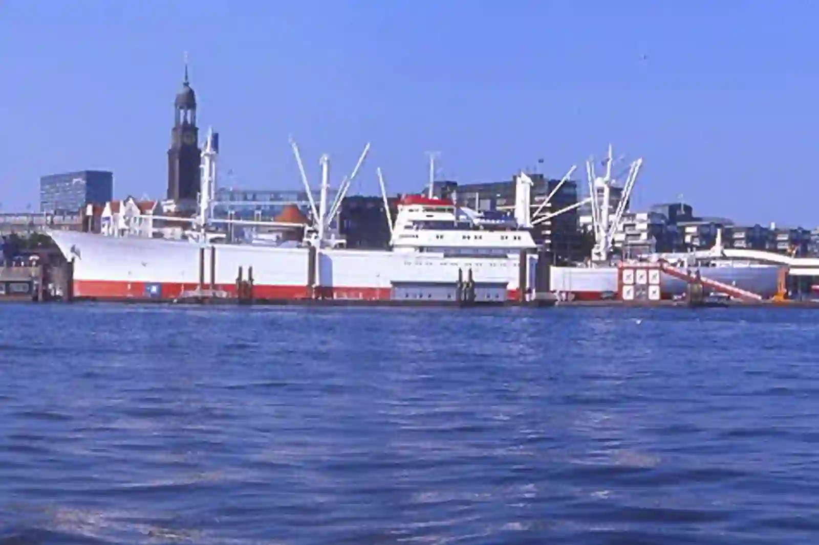 The museum ship Cap San Diego on the Elbe in Hamburg