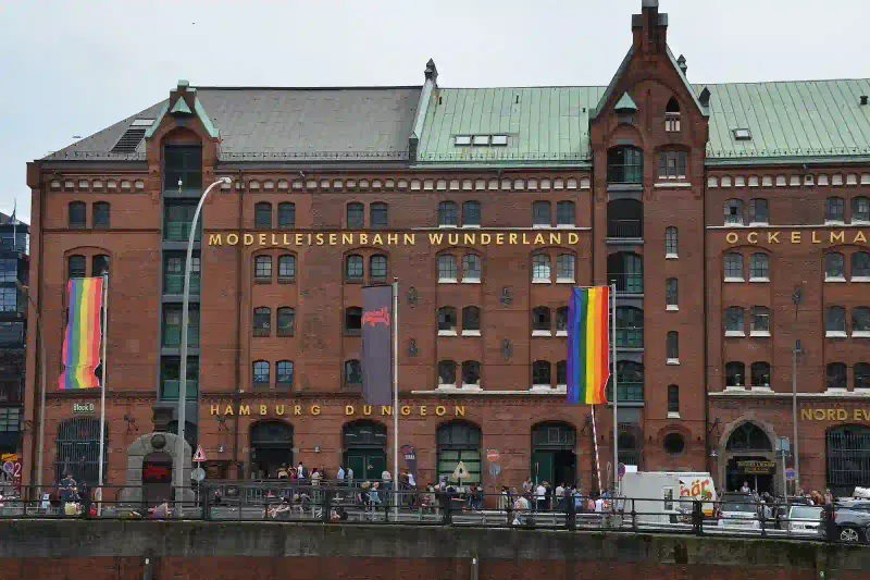 The Miniatur Wunderland building in Hamburg's Speicherstadt