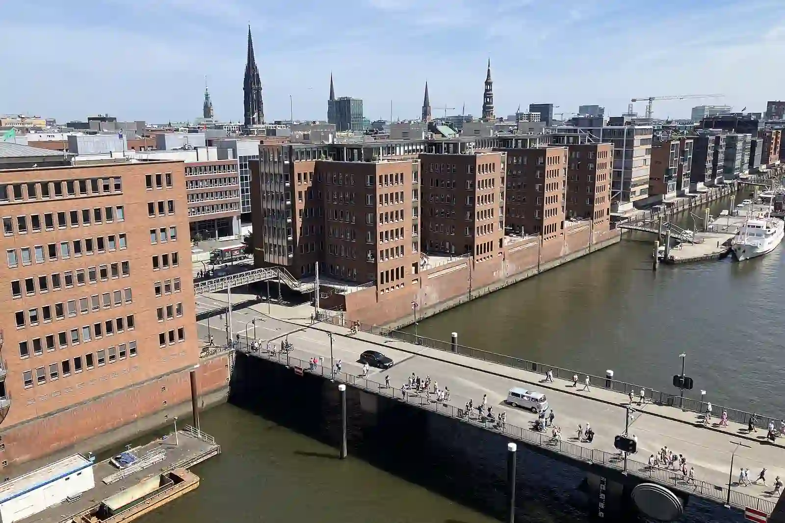 HafenCity and Speicherstadt seen from the Elbphilharmonie Plaza