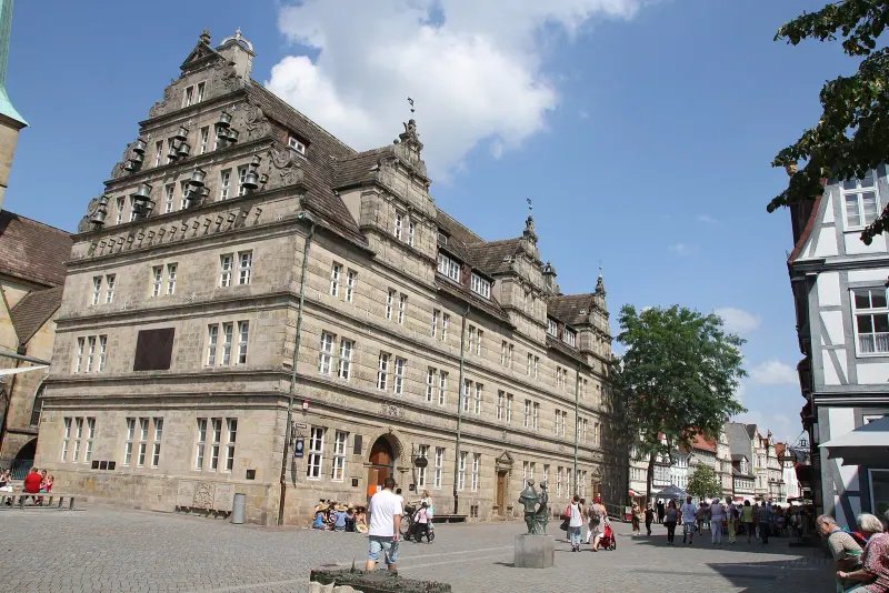 The gabled Hochzeitshaus in Hamelin