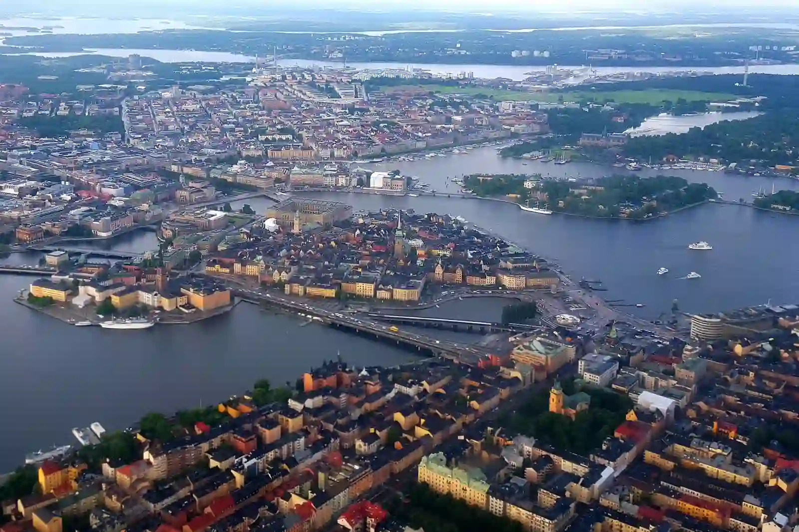 Aerial view of Gamla Stan, the Old Town of Stockholm