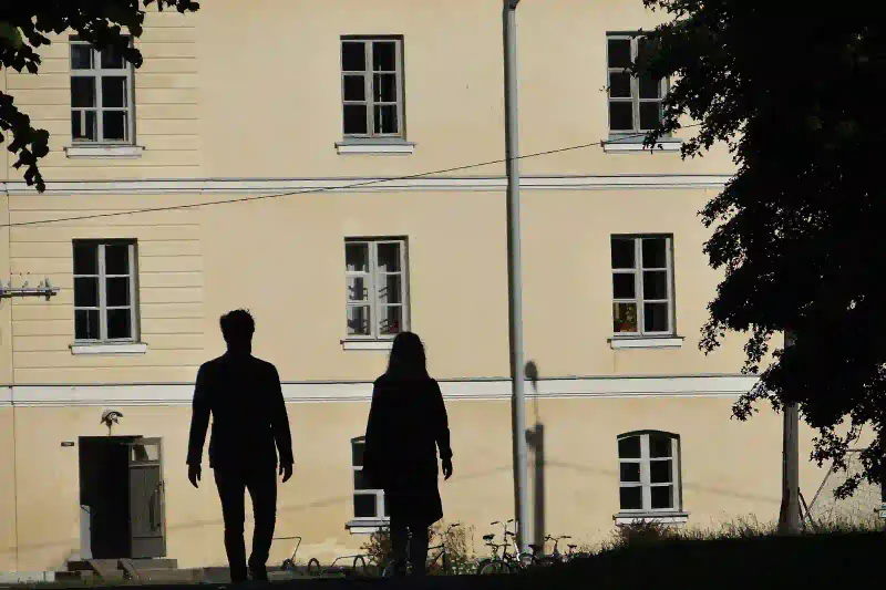 Visitors on Suomenlinna sea fortress island off Helsinki