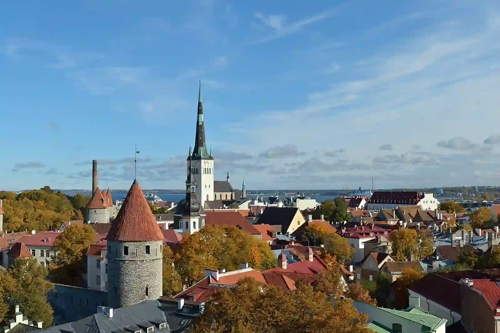 Towers of Tallinn Old Town seen from the Patkuli viewing platform