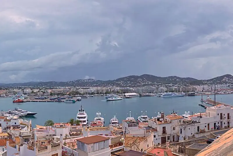 Ibiza town and Dalt Vila seen from the Santa Lucia bastion