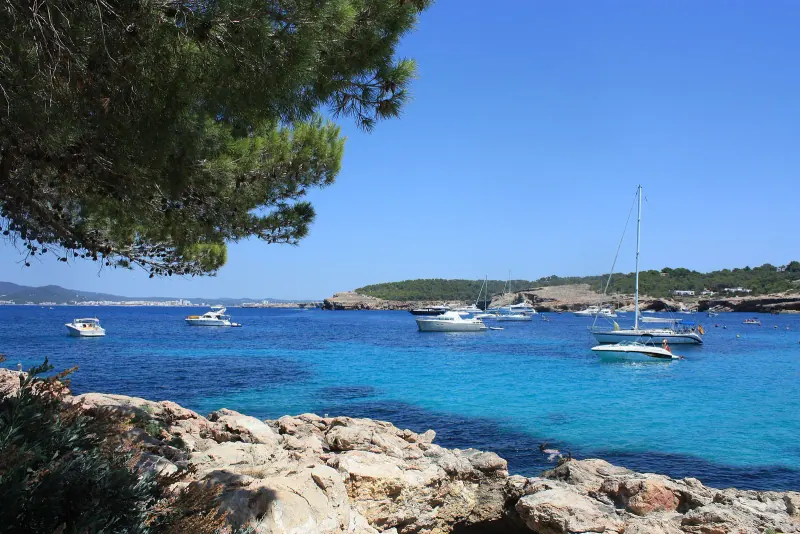 Cala Bassa beach cove on Ibiza's west coast