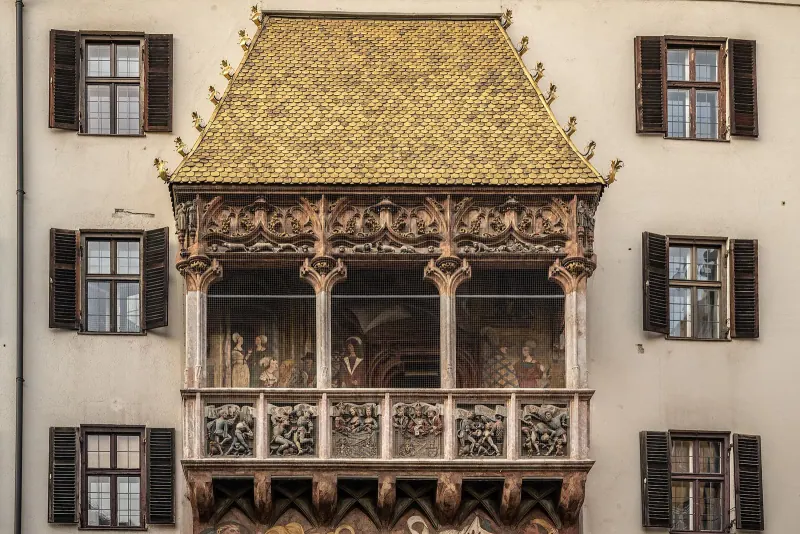 The Goldenes Dachl balcony in Innsbruck's old town
