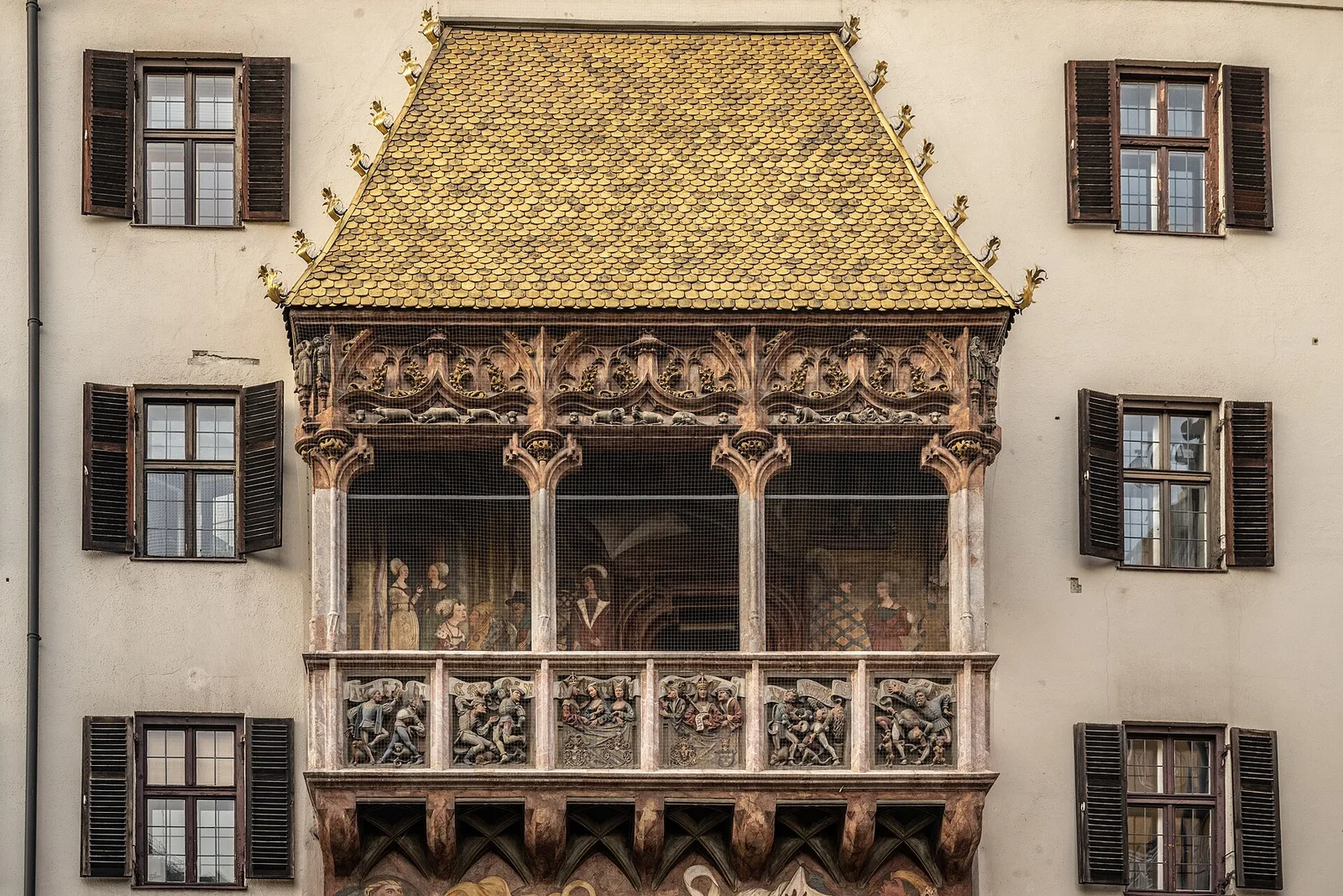 The Goldenes Dachl balcony in Innsbruck's old town
