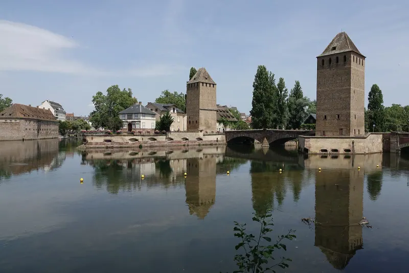 The medieval Ponts Couverts over the Ill