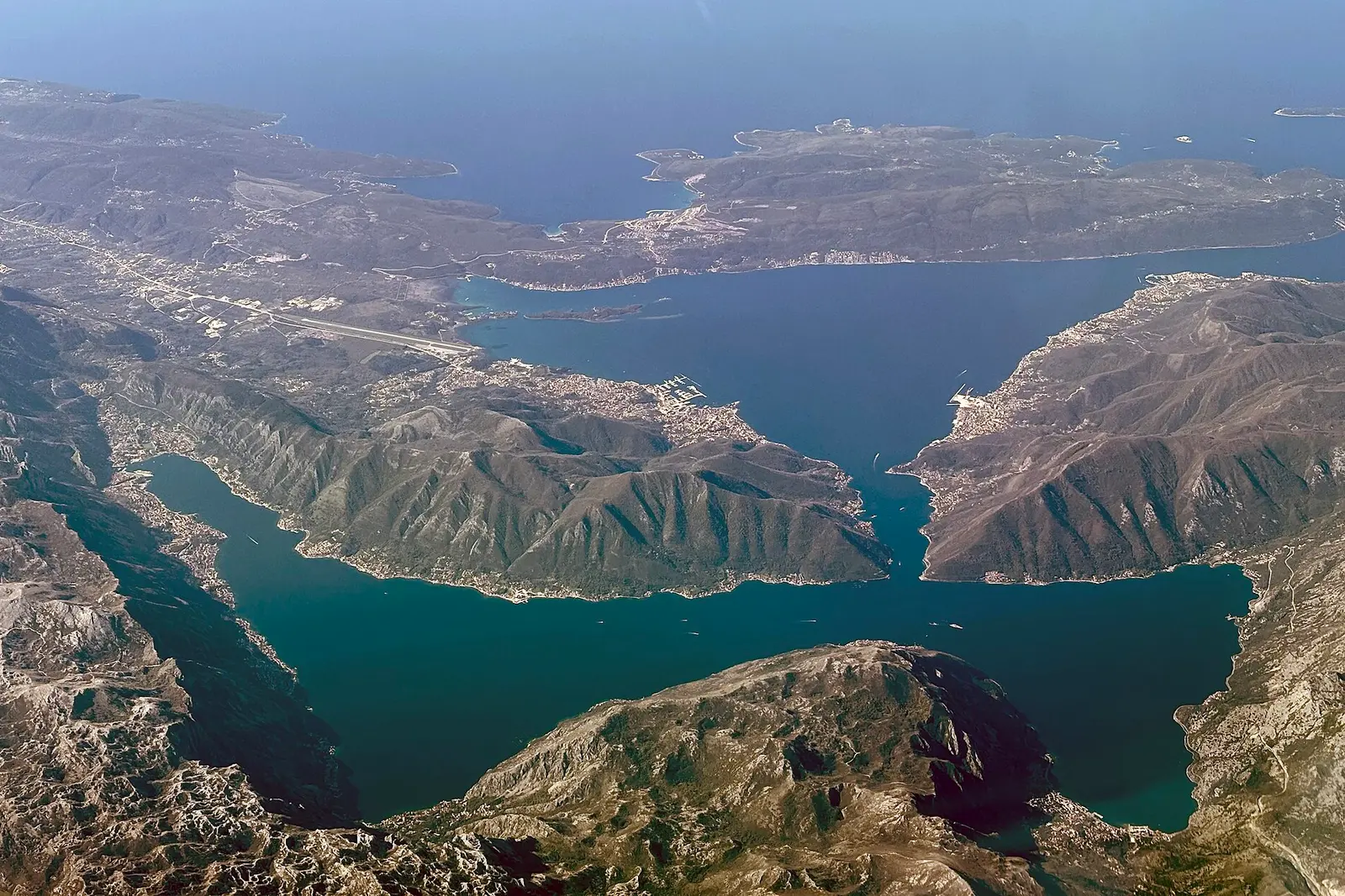 The Bay of Kotor and the old town from above