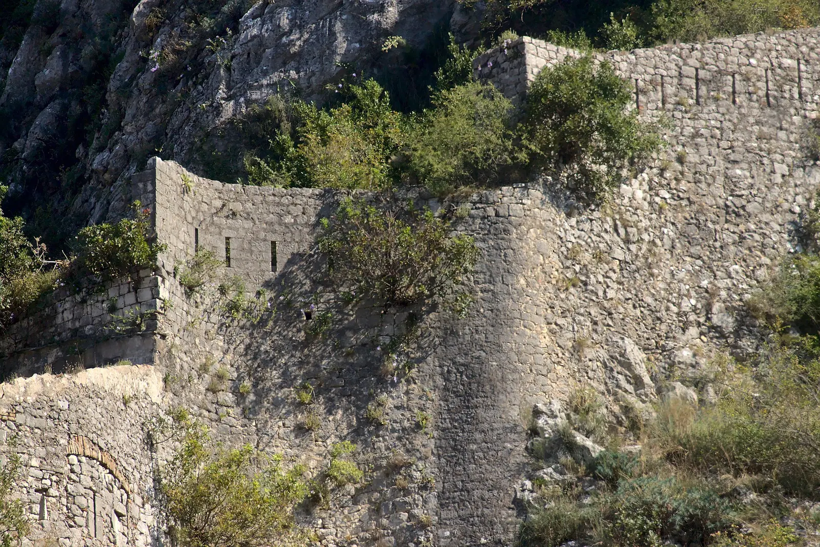 The switchback walls climbing above Kotor old town
