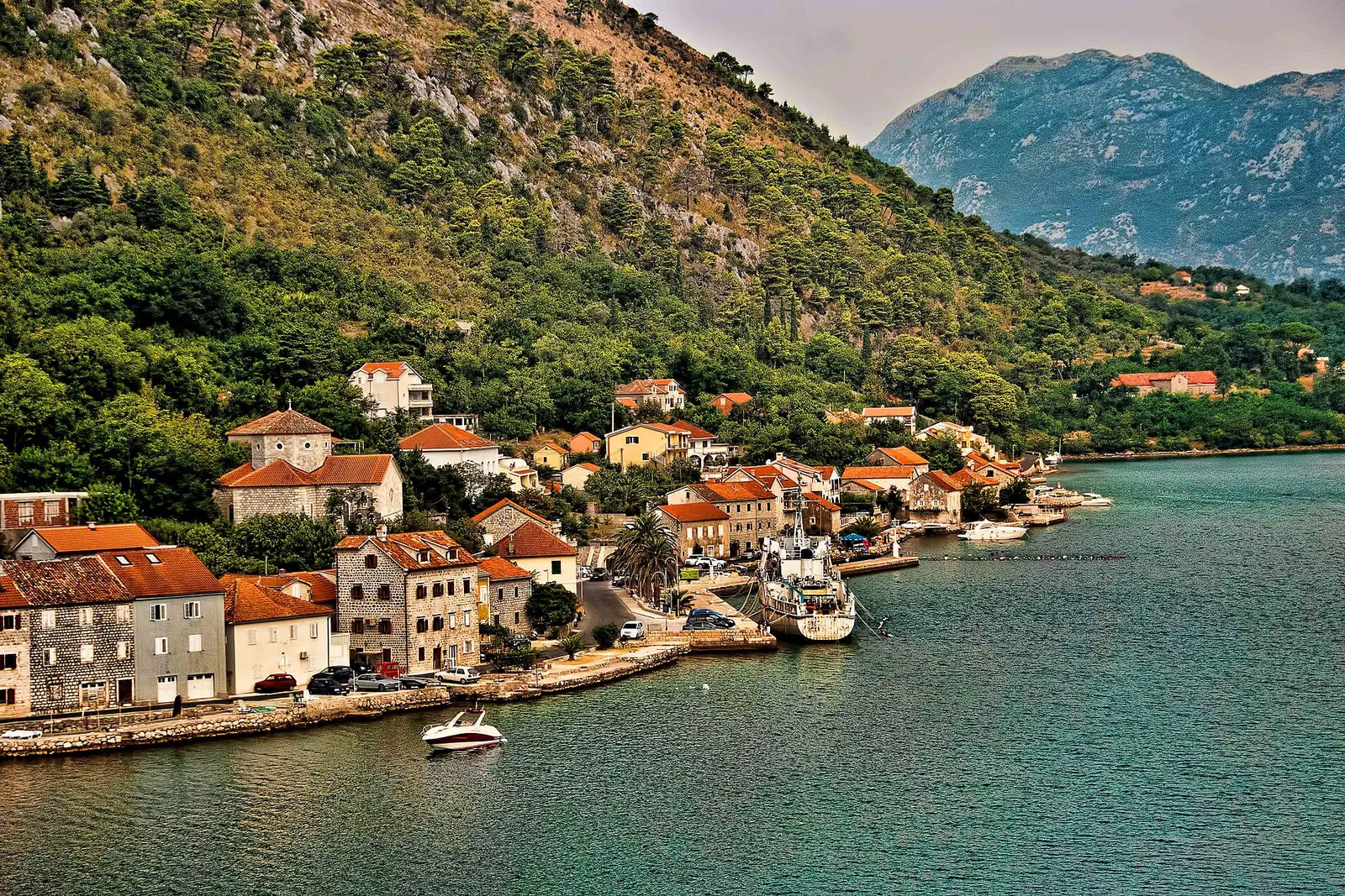 The Dobrota waterfront north of Kotor old town