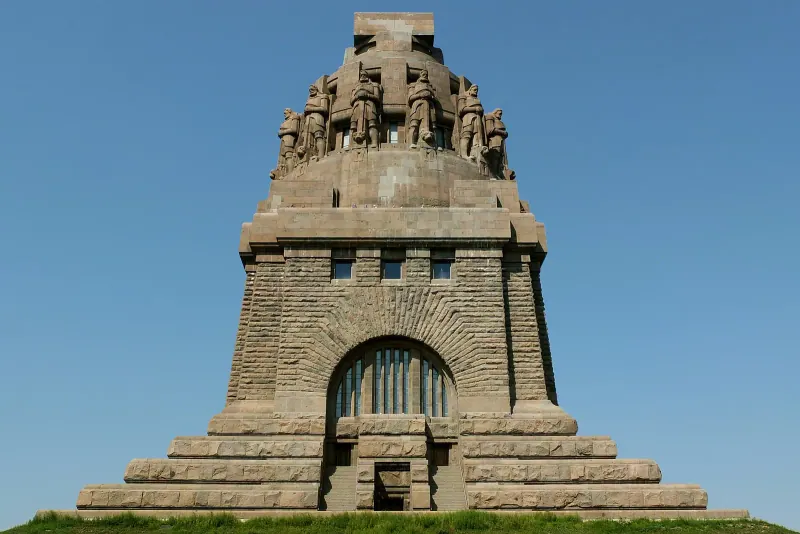 The Monument to the Battle of the Nations against a blue sky, Leipzig