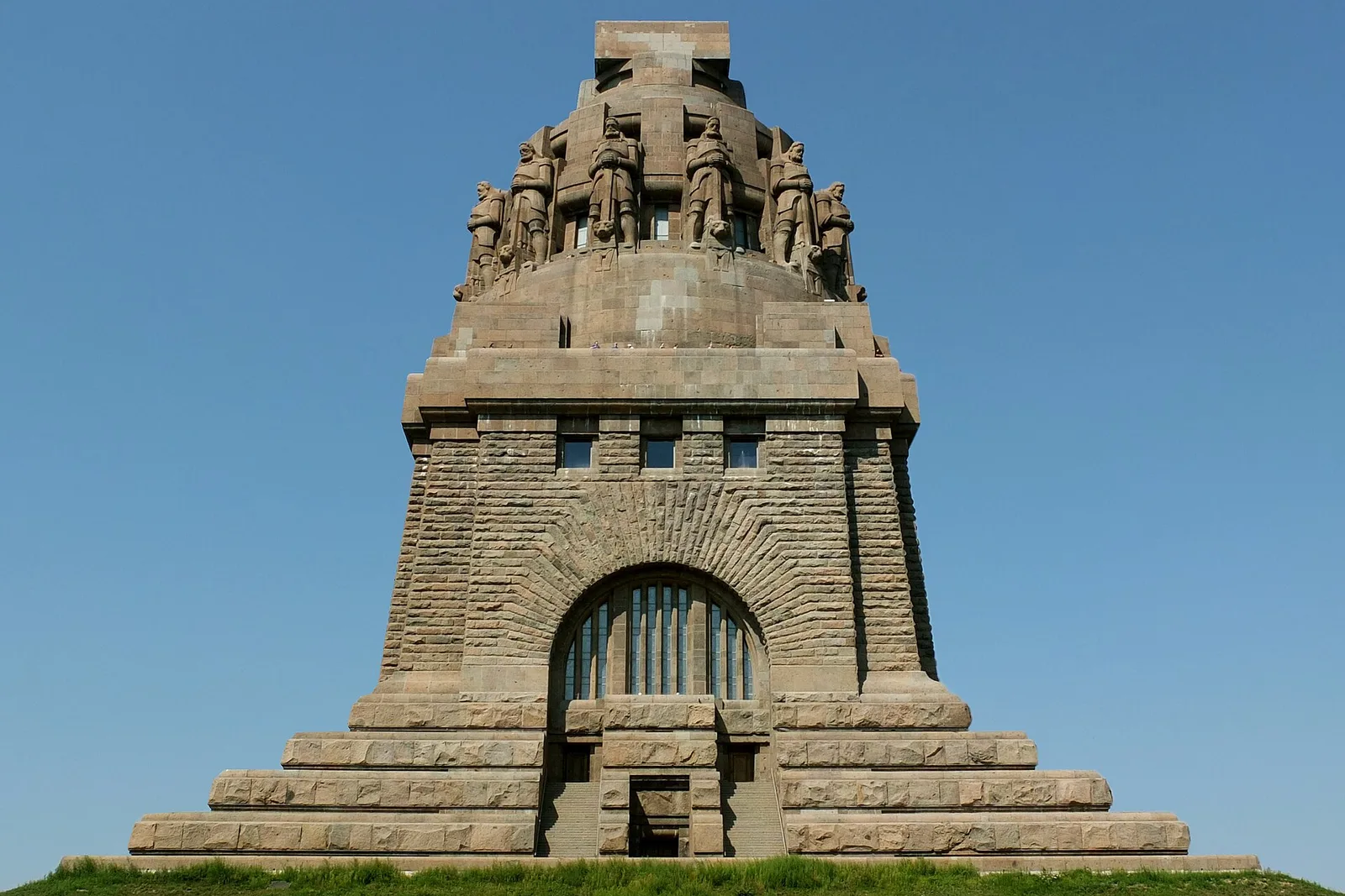 The Monument to the Battle of the Nations against a blue sky, Leipzig