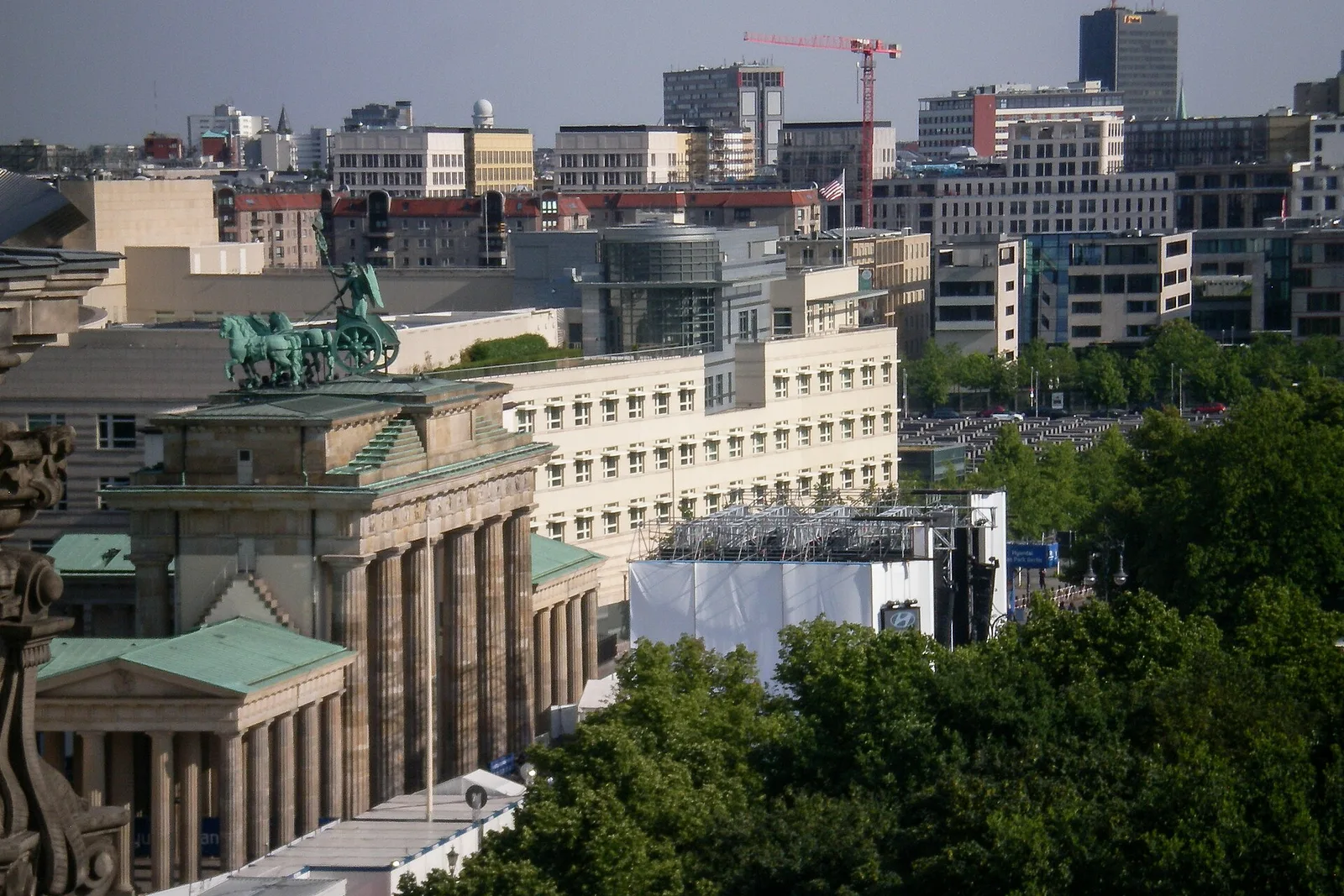 Brandenburg Gate and Quadriga seen from the Reichstag, Berlin