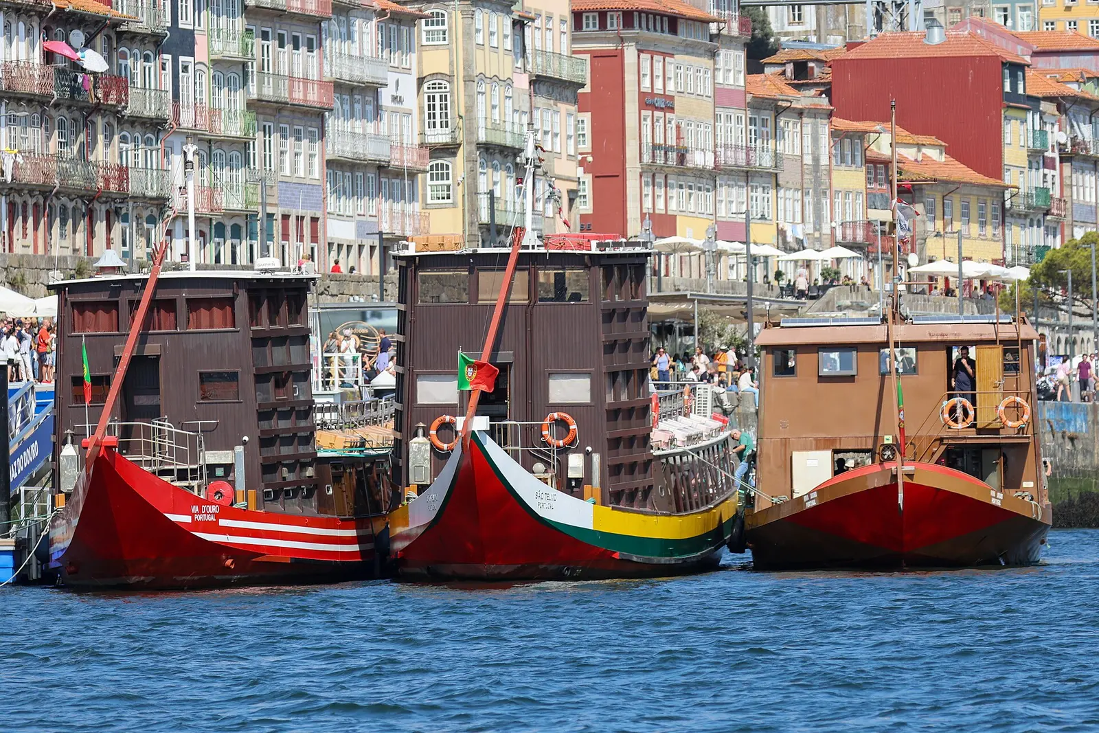 Rabelo boats on the Douro below Porto's Ribeira