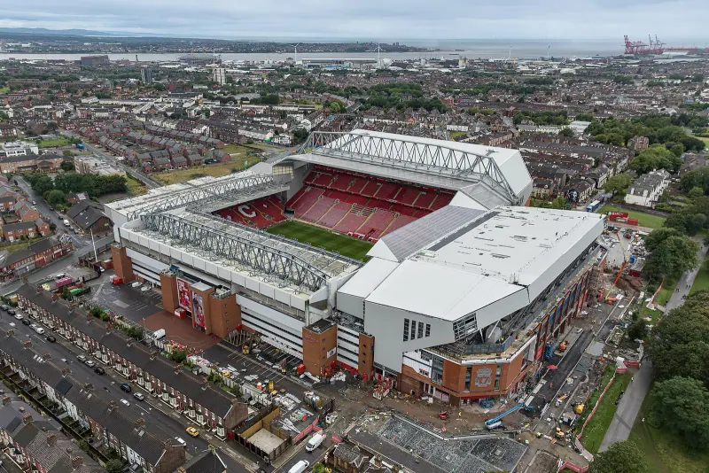 Anfield stadium, home of Liverpool FC