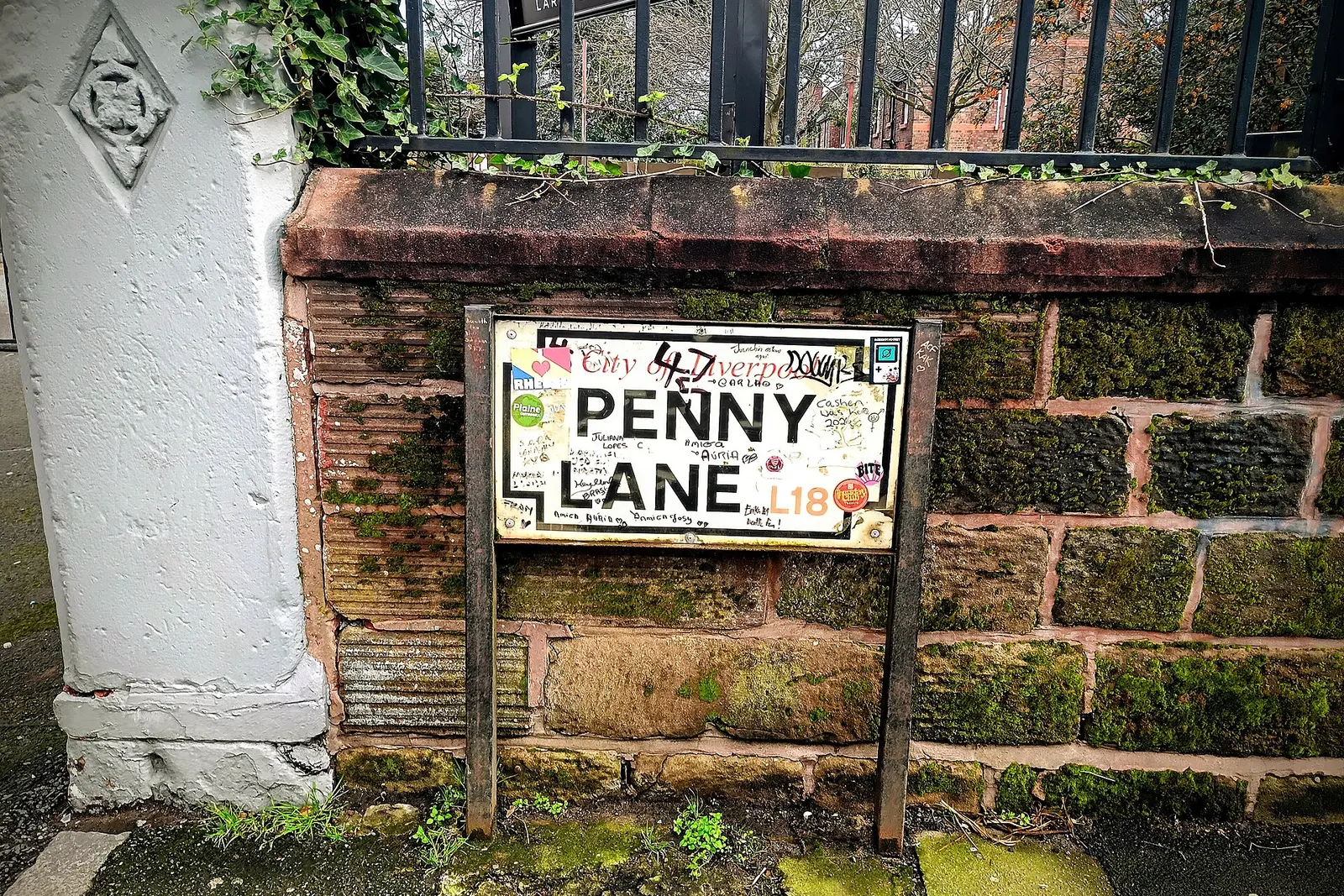 The Penny Lane street sign in Liverpool