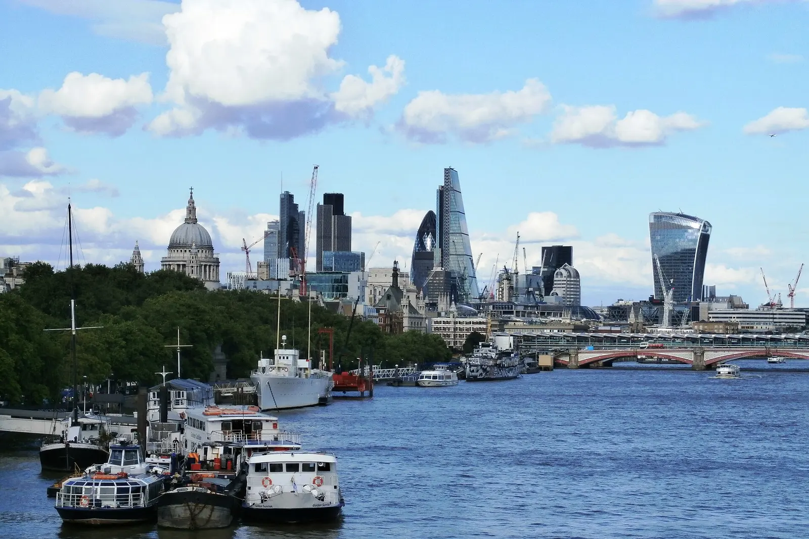 The City of London skyline across the Thames