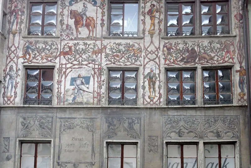 Painted facades in Lucerne's old town