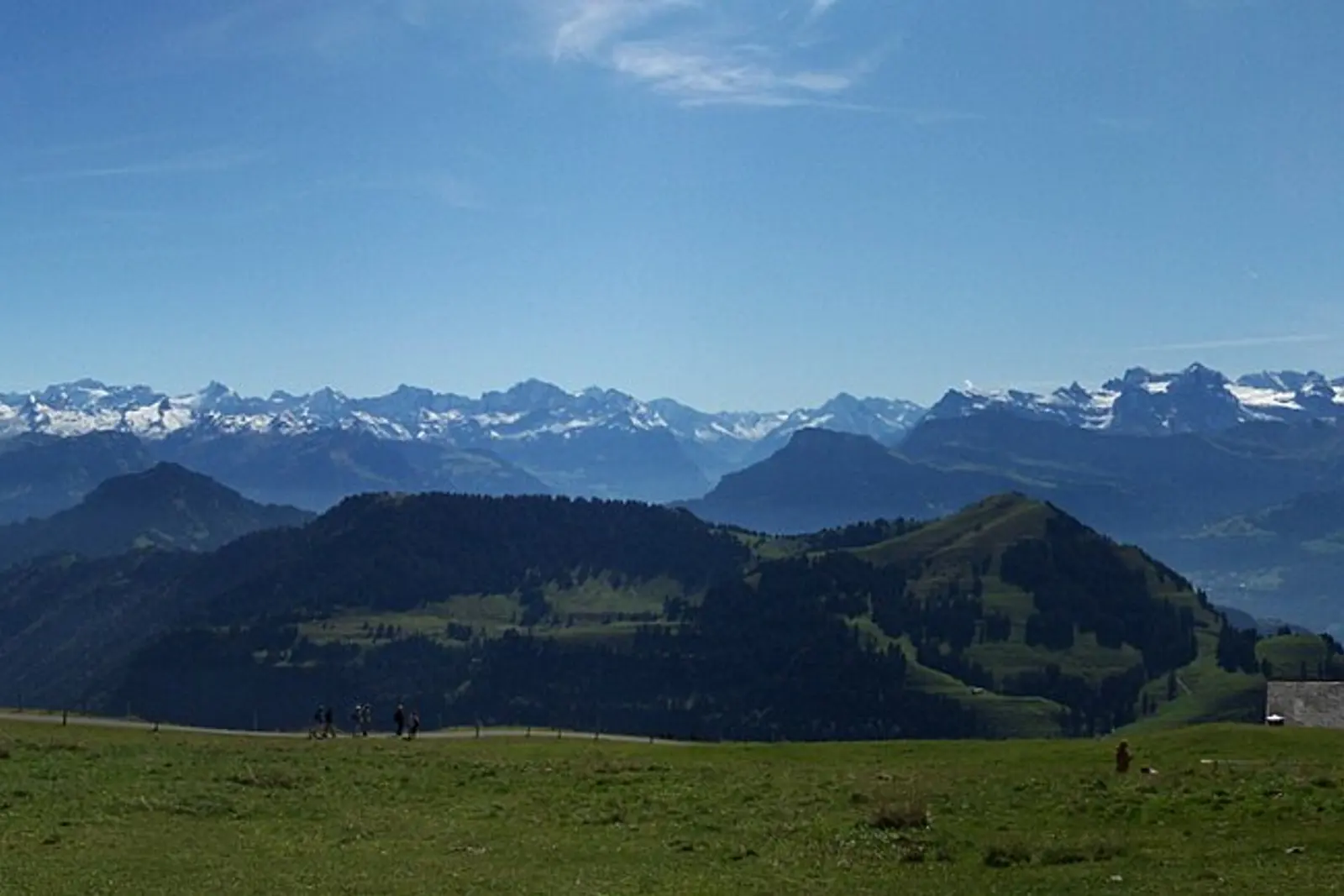 The Alpine panorama from the top of Mount Rigi