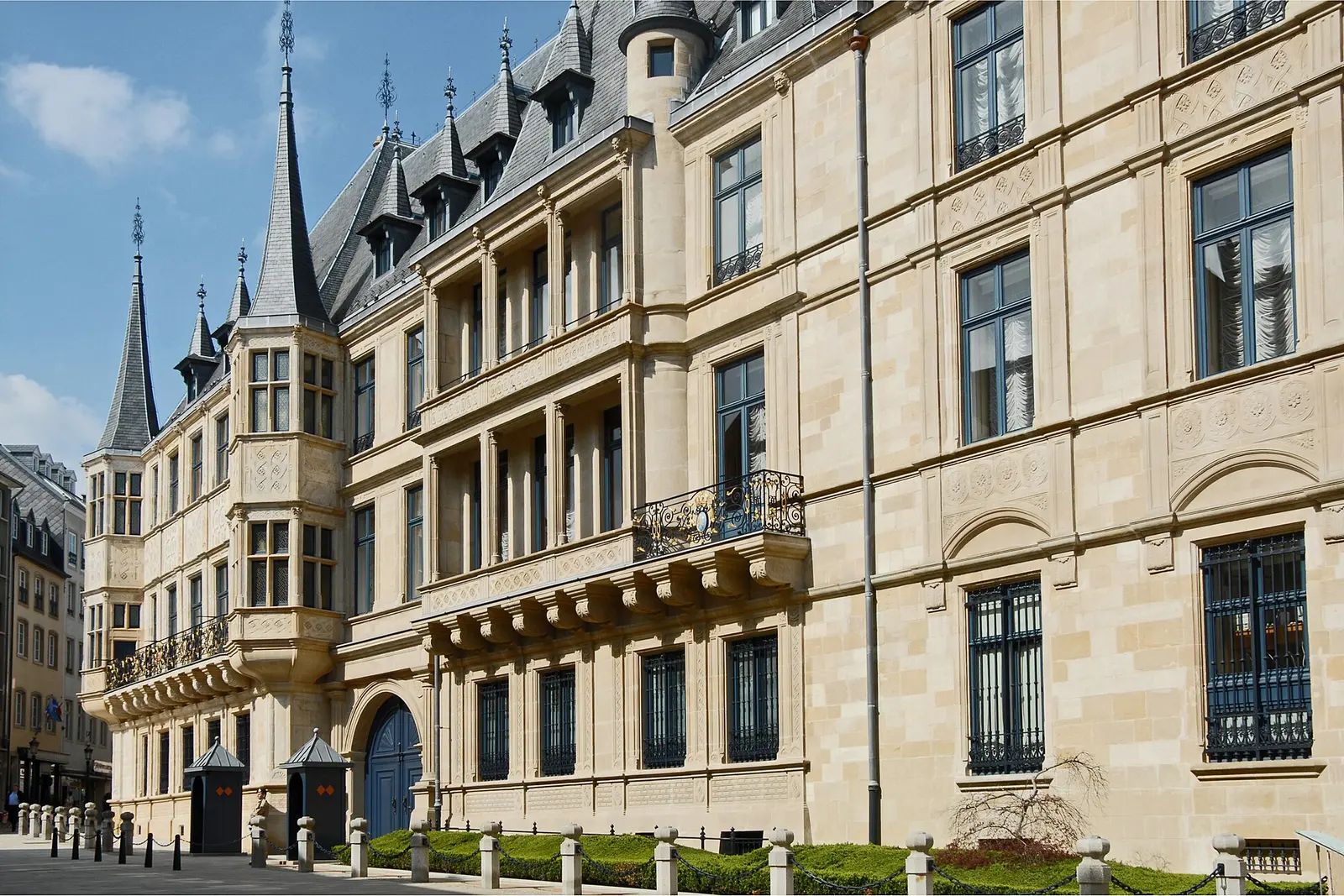 The ornate facade of the Grand Ducal Palace in Luxembourg City