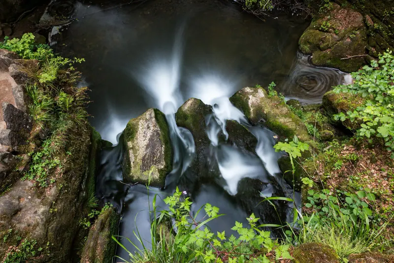 The Schiessentumpel waterfall in Luxembourg's Mullerthal