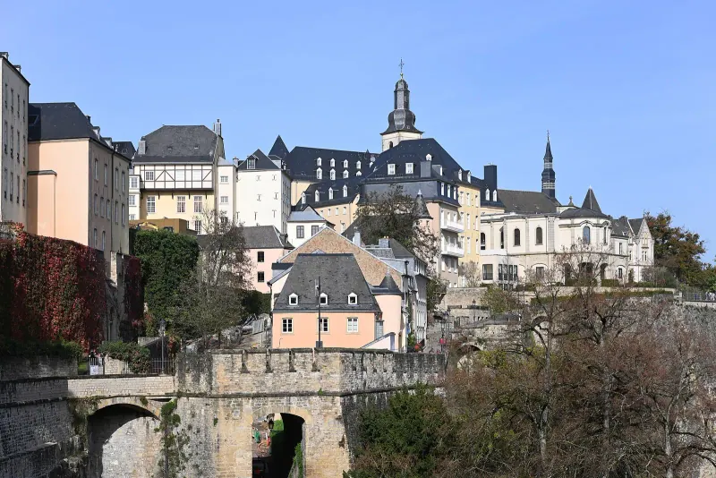 The Chemin de la Corniche rampart walk in Luxembourg City
