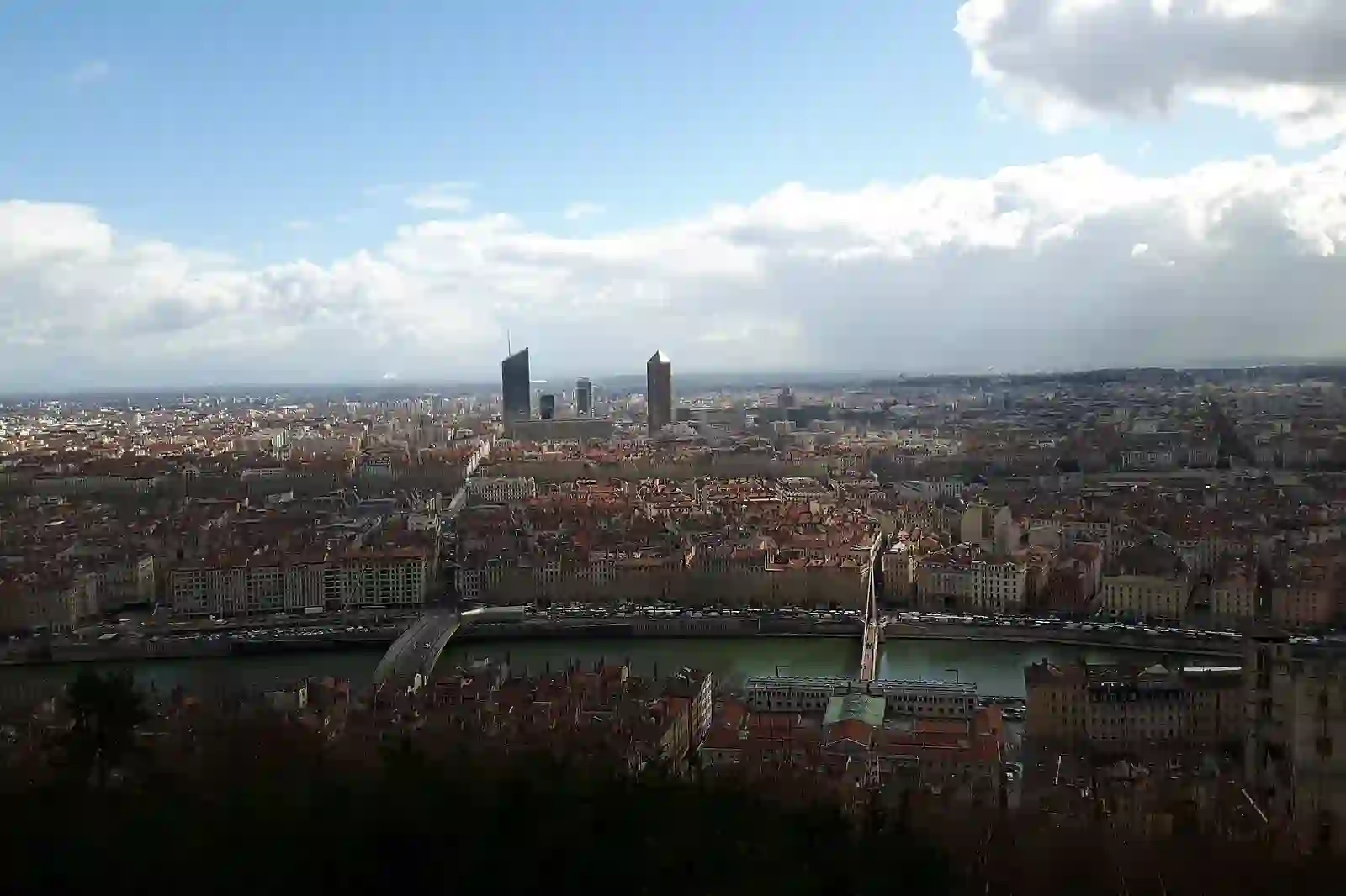 Panorama of Lyon toward Fourviere hill