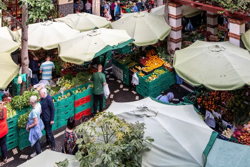Flower stalls at Funchal's Mercado dos Lavradores