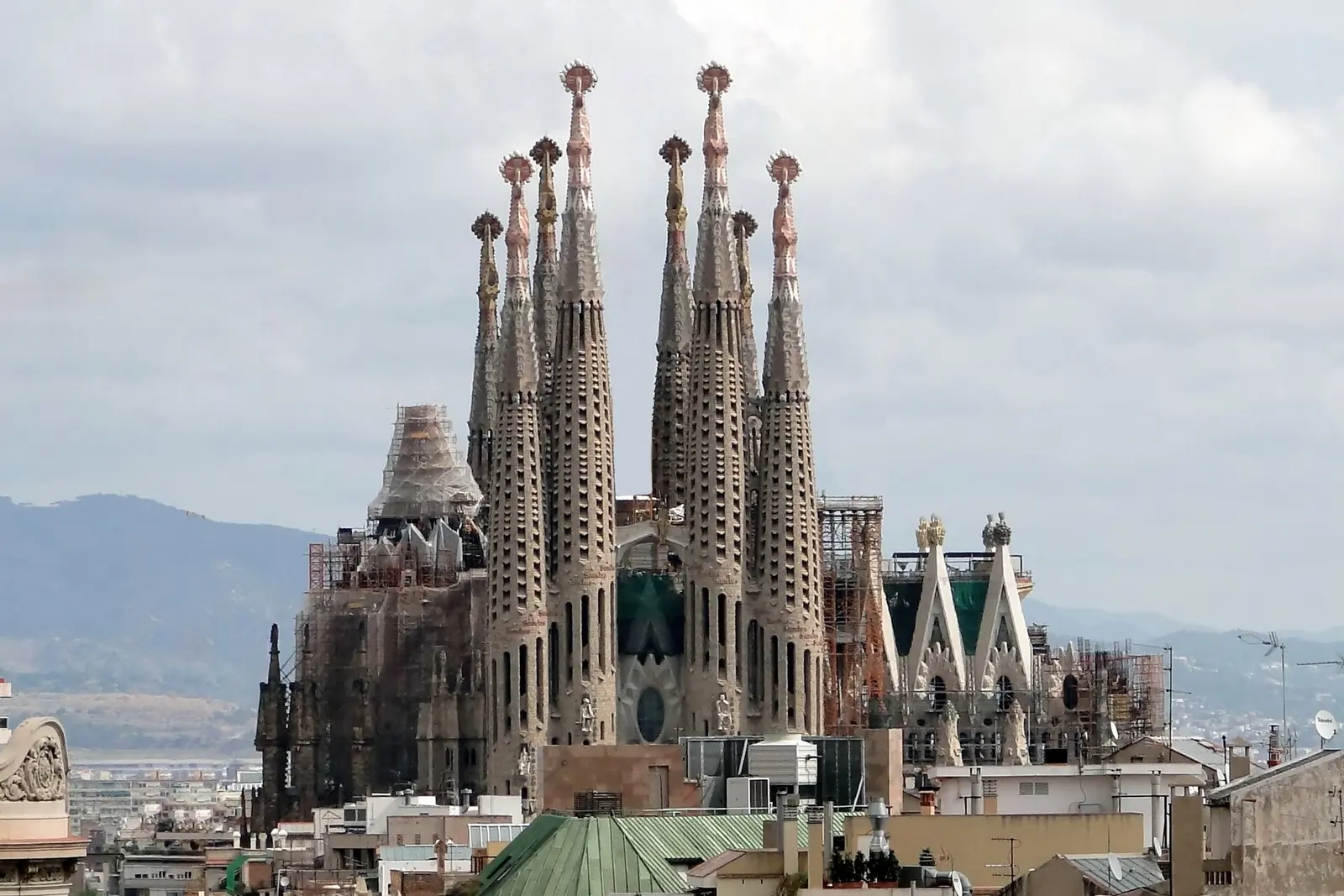 The Sagrada Familia over Barcelona
