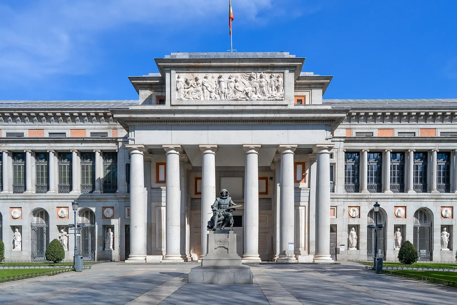 The columned facade of the Prado Museum