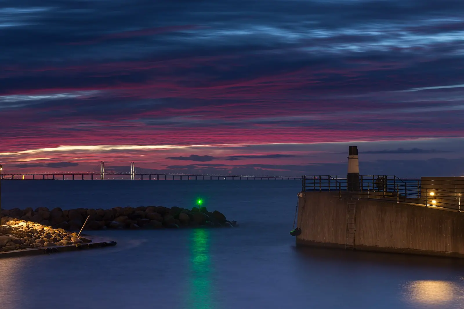 The Oresund Bridge linking Malmo and Copenhagen